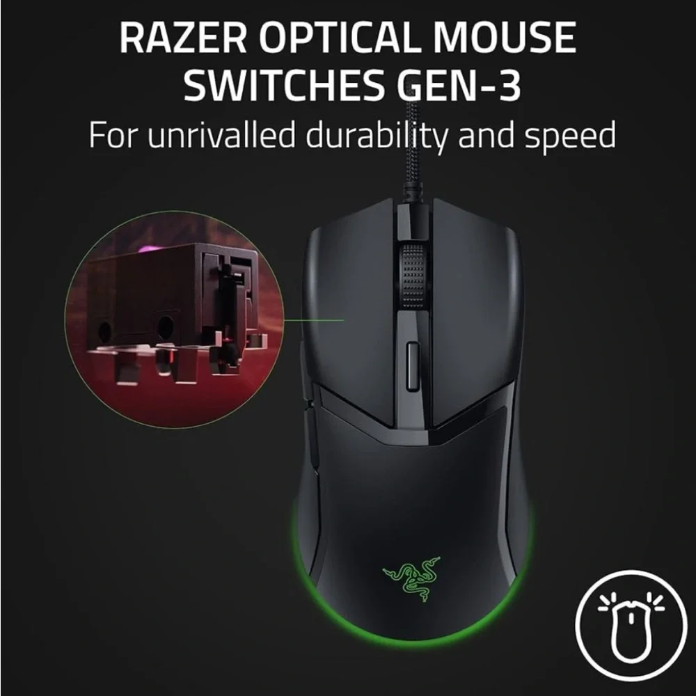 Razer Cobra Gaming Mouse Customizable - lightweight design. Black and Green